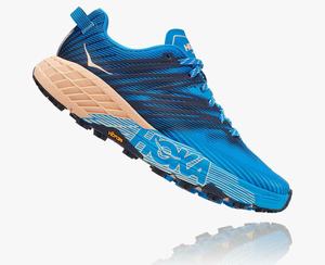 Hoka One One Women's Speedgoat 4 Wide Trail Shoes Blue Canada Online [OJGTN-6243]